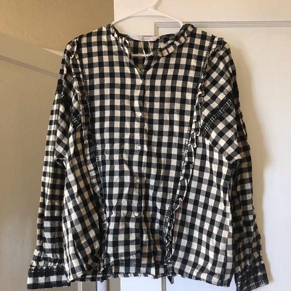 Zara Plaid Top - Picture 3 of 4